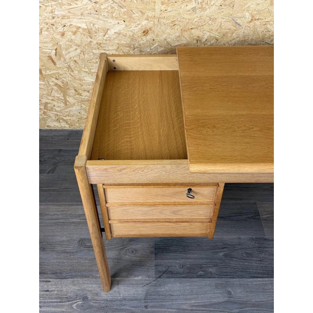 Vintage Oak Writing Desk with Sliding Top by Peter Løvig Nielsen for Løvig, 1960s For Sale - Image 15 of 18