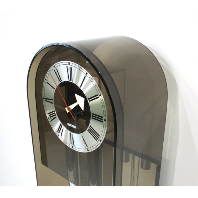 Metal Howard Miller Lucite Mid Century Grandfathers Clock Model 677 For Sale - Image 7 of 12