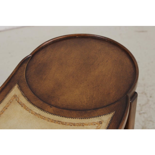 Animal Skin Pair of Baker Three-Tier Leather Top Stands For Sale - Image 7 of 14