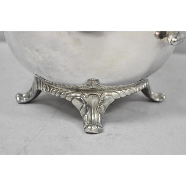 Silver Vintage Wm Rogers Victorian Silver Plated Bulbous Footed Ice Lip Water Pitcher For Sale - Image 8 of 13