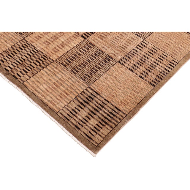 Bohemian Gabbeh Tan/Brown Wool Rug - 7'10'' X 9'8'' For Sale - Image 4 of 10