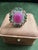 Bochic “Orient” Vintage Ruby, Sapphire & Multi Gem Ring - 18K Gold & Silver Natural Oval Ruby 15.50 carats Natural Multi-...