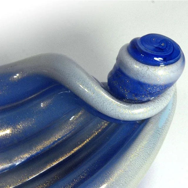 Murano Glass Opaline Shell Bowl attributed to Archimede Seguso, 1950s For Sale - Image 6 of 13