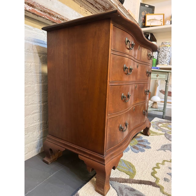 20th Century Vintage Eldred Wheeler Cherry Wood Serpentine Chest For Sale In Boston - Image 6 of 9