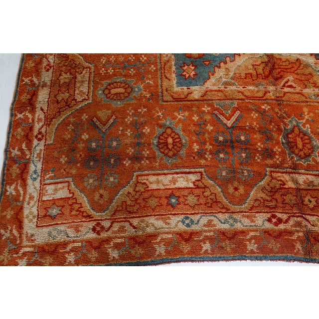 Textile Antique Turkish Oushak Rug For Sale - Image 7 of 8