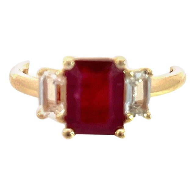Natural Ruby Sapphire Ring 6.5 14k Y Gold 2.51 TCW Certified For Sale
