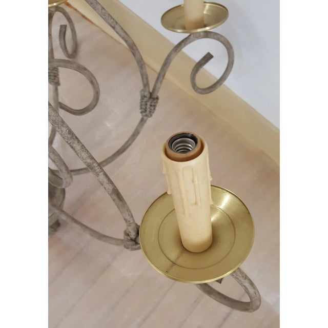 2010s Chandelier With 6 Electric Candle Holders For Sale - Image 5 of 10