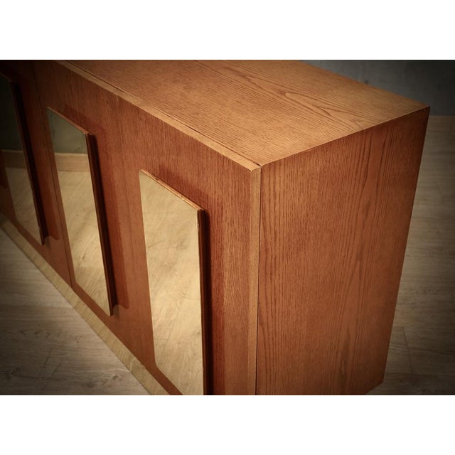 Mid-Century Modern Mid-Century Ash Wood and Brass Sideboard, 1980s For Sale - Image 3 of 11