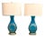 Vintage Mid 20th Century Aqua Murano Glass Lamps - a Pair For Sale
