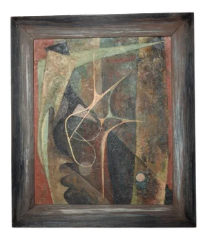 1960s Abstract Expressionism Artwork Oil Painting Signed Worthington