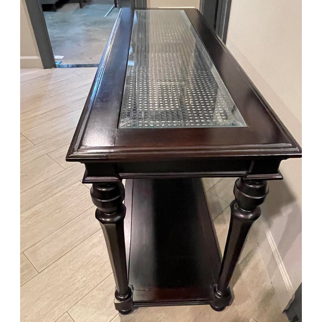 Restoration Hardware Console Table With Caned Top Chairish