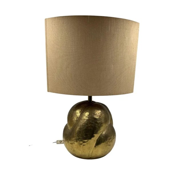 Modern Organic Brass Table Lamp attributed to Tommaso Barbi, Italy, 1970s For Sale - Image 12 of 18