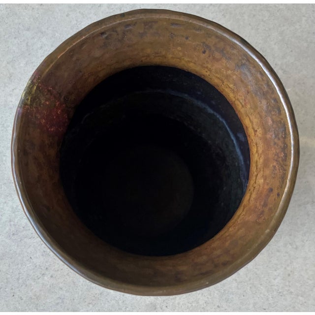 Early 20th-Century Rustic Cramp Seam Traditional Martelage Copper Vessel For Sale - Image 14 of 18