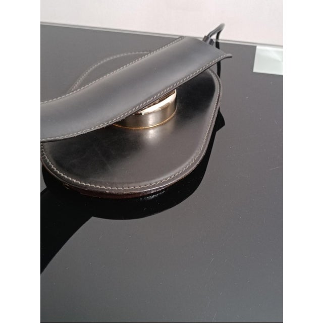 Black Cobra Leather Desk Lamp by Traso Milano, 1988 For Sale - Image 8 of 16