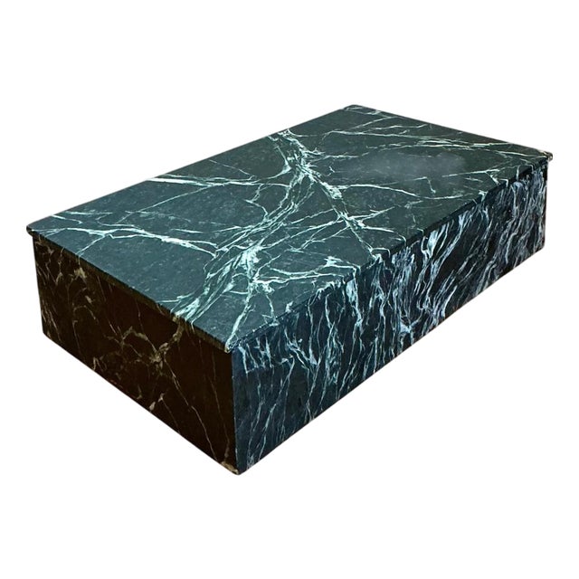 Vintage Green Marble Box For Sale