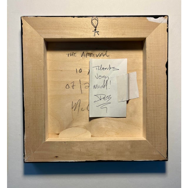 2010 Deborah McCarroll "The Arrival" Scratched Acrylic on Wood Panel Painting For Sale - Image 4 of 7