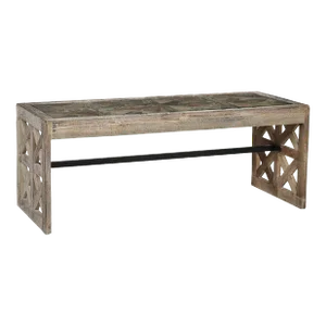 Matthew Izzo Home Reclaimed Wood Coffee Table With Glass Top