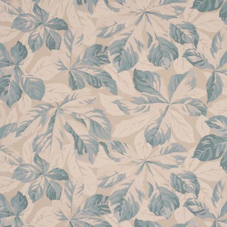 SAMPLE - Schumacher Arboreal Handprint Wallpaper In Blue For Sale
