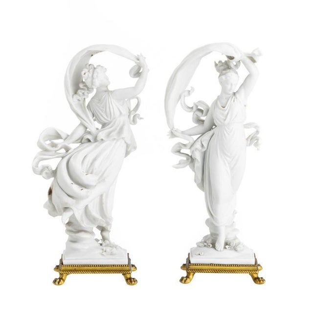 19th Century Porcelain Female Figurines, Set of 2 For Sale - Image 6 of 6