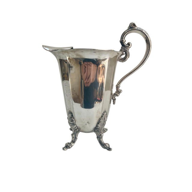 English Vintage Silver-Plate Over Copper Water Pitcher For Sale - Image 3 of 7