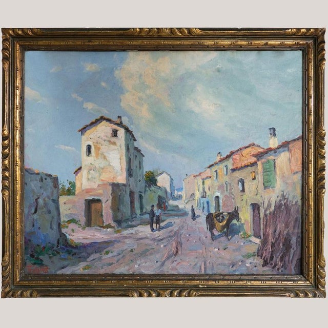 Ramon Trulls Pons, Impressionist Caserras Village Street Scene, Oil Painting For Sale - Image 3 of 9