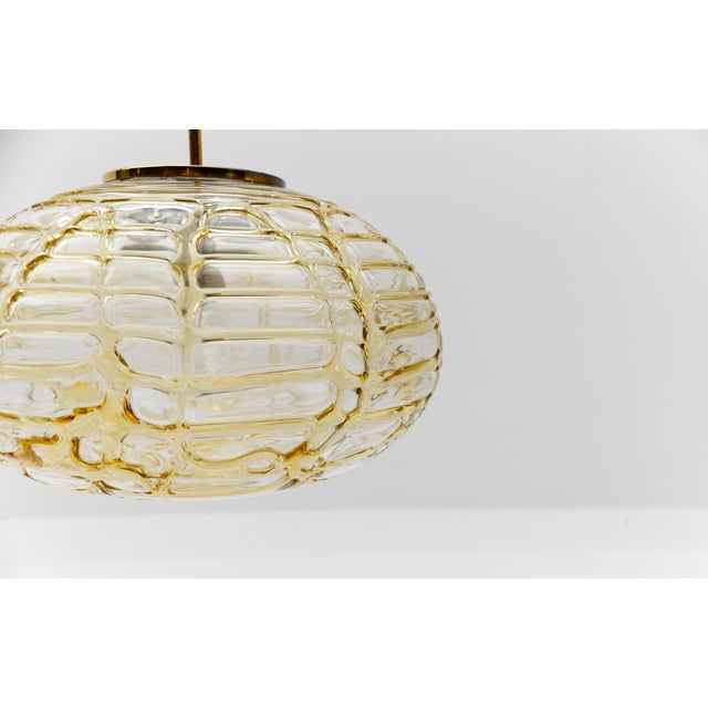 Yellow Oval Murano Glass Ball Pendant Lamp by Doria Leuchten, Germany, 1960s For Sale - Image 10 of 11