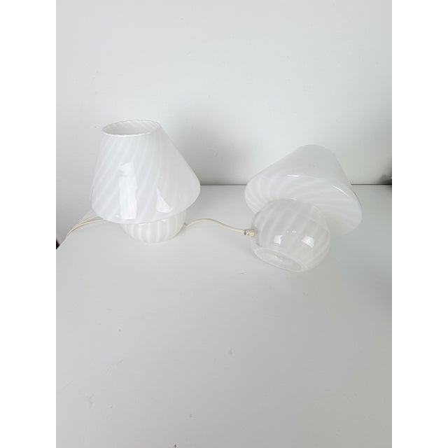 Venetian Murano Glass Bedside Lamps, 1960, Set of 2 For Sale - Image 4 of 12