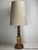A absolutely stunning mixed wood large table lamp ( including the custom made shade ( 45cm height Raffia/chintz lining )....