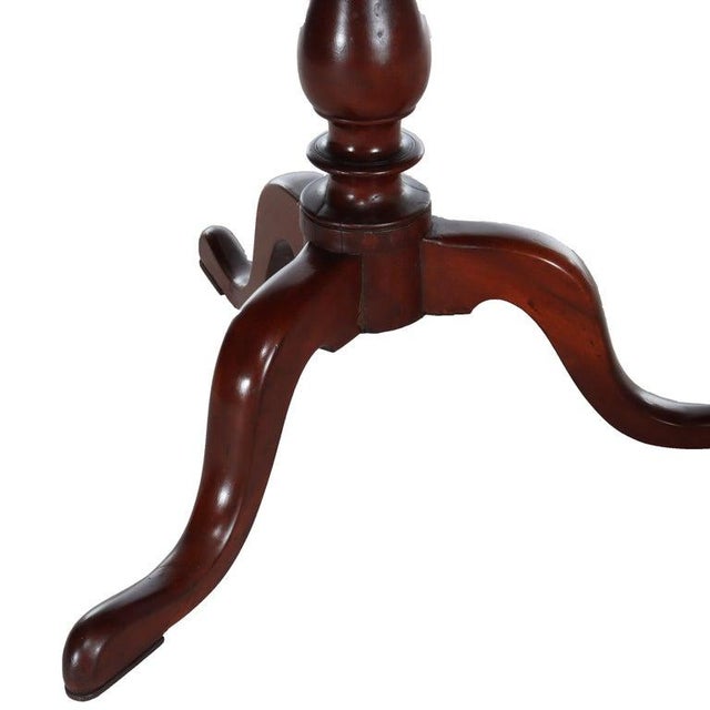 Brown Antique Queen Anne Federal Mahogany Tilt Top Table With Bird Cage C1880 For Sale - Image 8 of 11