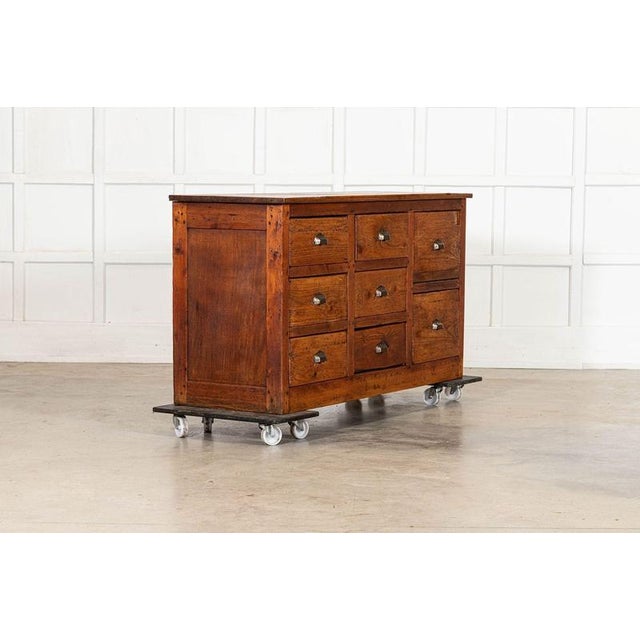 19th Century French Oak and Pine Drapers Counter, 1890 For Sale - Image 13 of 17