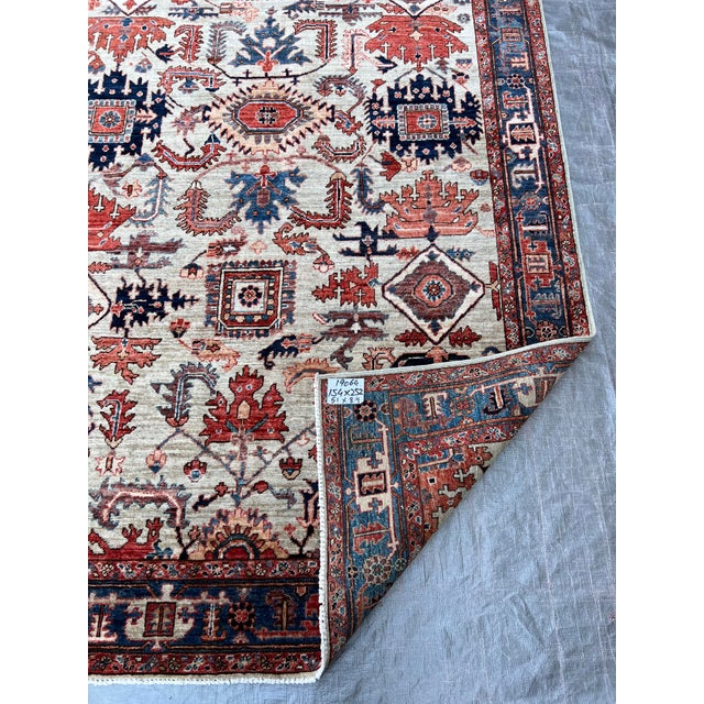 Textile Serapi Rug 5′1×8′4” Gray Wool Tribal Hand-Knotted Oriental Rug For Sale - Image 7 of 12