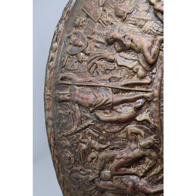 Rare Harold Studios Medusa Parade Shield Wall Sculpture After the 1552 Jörg Sigman Masterpiece For Sale - Image 4 of 18