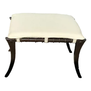 Modern Klismos Ottoman With Upholstered Cushion