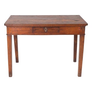 Wood Table with Central Drawer For Sale