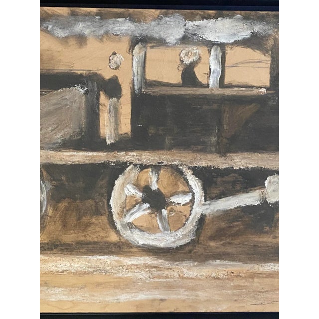 Jimmy Lee Sudduth “Steam Locomotive” Folk Art Painting For Sale - Image 6 of 12