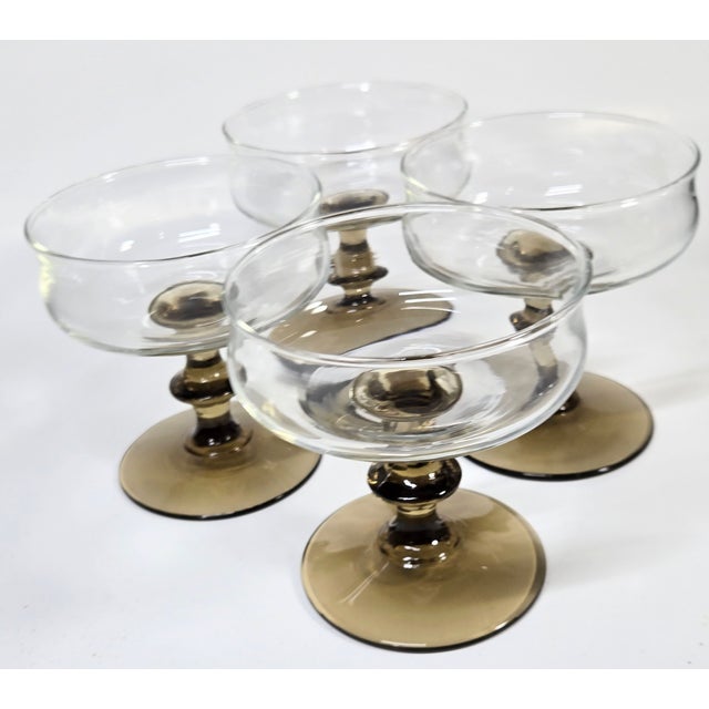 Late 20th Century Boho Chis Spicy Stemmed Champagne Coupes - Set of Four For Sale - Image 10 of 14