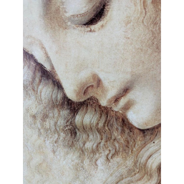 Spectacular Large Custom Framed Leonardo Da Vinci "La Scapigliata" Masterprint Elevate your library, entryway, or study...