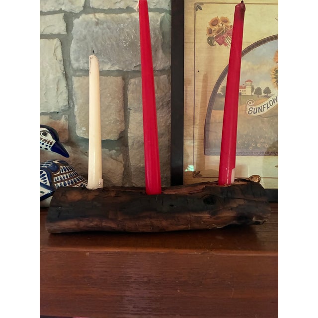 Rustic Candle Stick Holder For Sale - Image 3 of 3