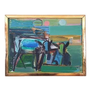 Fredrik Rohde 1978, Swedish Modernist Oil on Panel For Sale