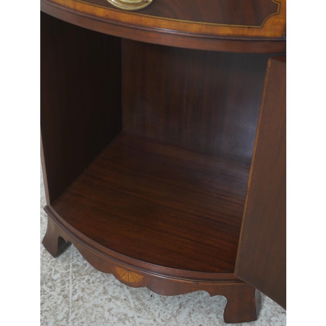 1990s 1990s Marble Top Mahogany Cabinet Door Nightstands, A Pair For Sale - Image 5 of 17