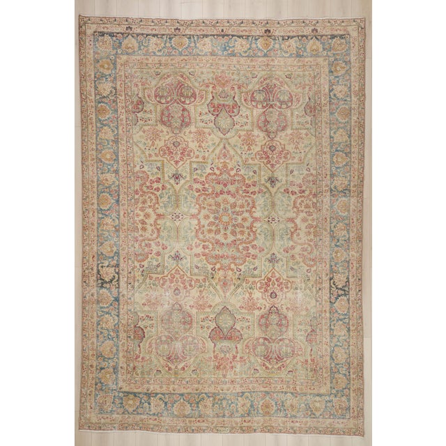 Late 19th Century Persian Yazd Rug, 10'02 X 14'09 For Sale - Image 10 of 10