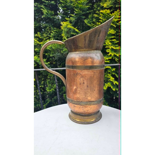 Pre-war brass and copper water jug ​​for umbrellas and flowers, dimensions: height 52.5 cm, diameter at the base - 19.5...