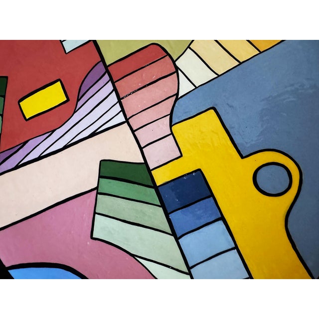 Vintage Post-Modern Abstract Ceramic Memphis Charger Platter For Sale In Miami - Image 6 of 7