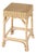 Flora 16.5 in. Seat Height Square Rattan Scalloped Backless Counter stool, Natural Rattan For Sale