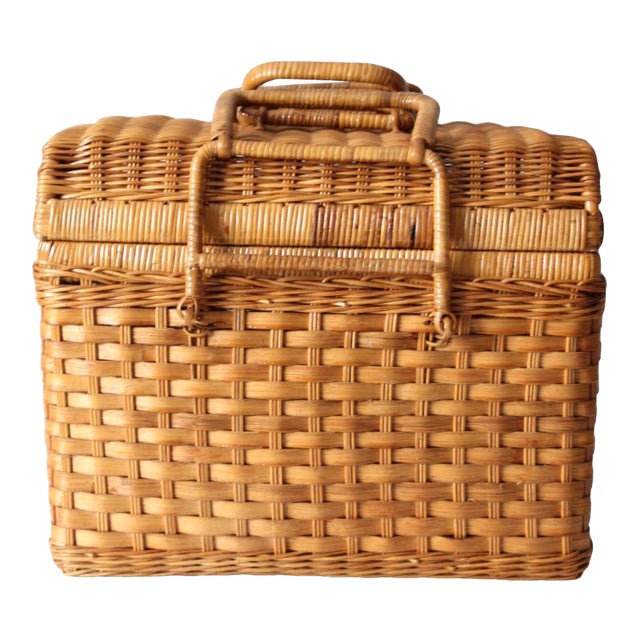 Vintage Woven Picnic Basket Chairish