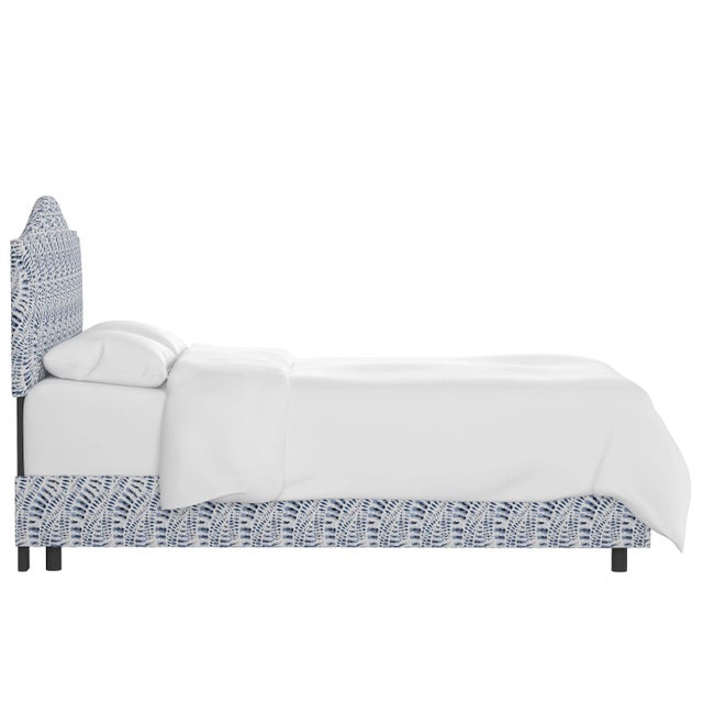 Spritely Home Kenmore Bed in Blue Snake Skin, King For Sale - Image 4 of 6