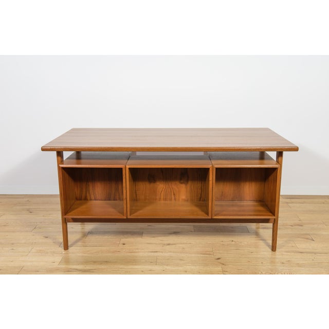 Wood Mid-Century Modern Freestanding Teak Desk by Kai Kristiansen for Feldballes Møbelfabrik, 1960s For Sale - Image 7 of 17