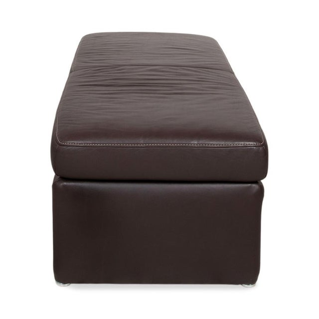 Animal Skin Raoul Ottoman in Brown Leather from Koinor For Sale - Image 7 of 8