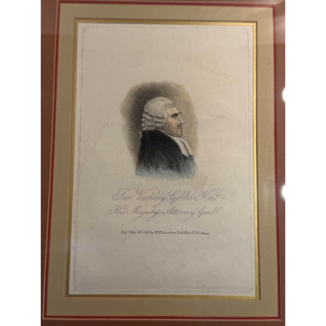 English Pair of Antique English Hand Colored Engraving Portraits For Sale - Image 3 of 11