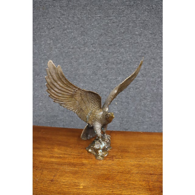Cast Metal Eagle Sculpture For Sale - Image 12 of 13